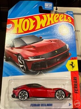 Ferrari 12Cilindri Hot Wheels Toy Car - Red and Black